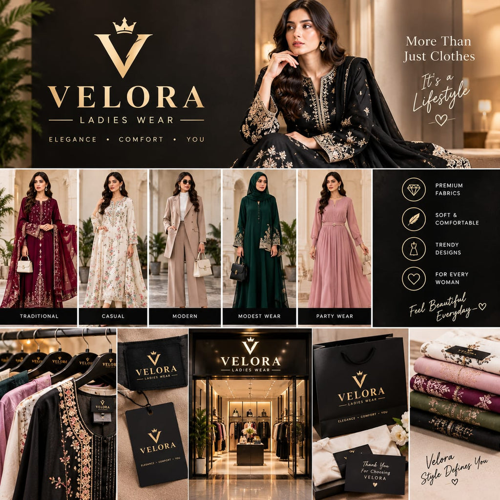 VELORA Women Elegant Casual Dress Premium Fashion Collection
